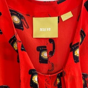 Anthropologie Maeve vintage rotary phone sleeveless blouse size 4